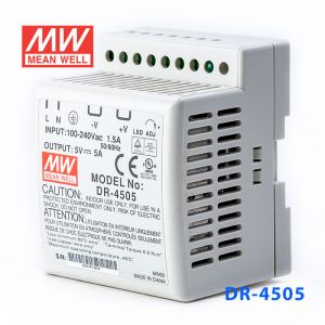 DR-4505 45W 5V5A 单路输出导轨安装明纬开关电源