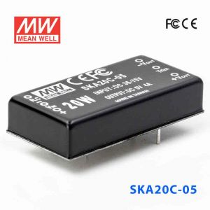 SKA20C-05  20W  36~72V 输入 5V 4A 稳压单路输出明纬DC-DC转换模块电源