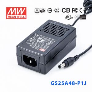 GS25A48-P1J 25W 48V0.52A 输出绿色能源明纬电源适配器(三线插口)