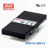NSD10-48D15  10W  22~72V  输入 ±15V  稳压双路输出板上型明纬DC-DC变换电源