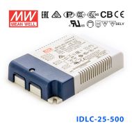 IDLC-25A-500 25W 35~50V 500mA 恒流输出无频闪二合一调光明纬LED开关电源