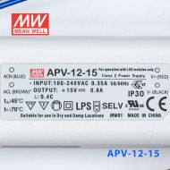 APV-12-15   12W    15V   0.8A 明纬牌恒压输出防水塑壳LED照明电源