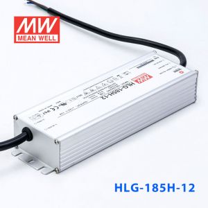 HLG-185H-12  185W  12V 13A 强耐环境恒压+恒流PFC高效铝壳IP67防水LED电源(引线接线)