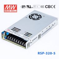 RSP-320-5 320W 5V60A 单路输出带功率因素校正超薄型明纬开关电源
