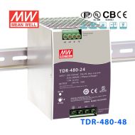 TDR-480-48 480W 48V10A 三相输入高效率高功率因素单路输出DIN导轨安装明纬开关电源