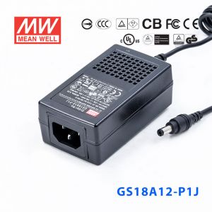 GS18A12-P1J 18W 12V1.5A 输出绿色能源明纬电源适配器(三线插口)