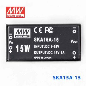 SKA15A-15  15W  9~18V 输入 15V  稳压单路输出明纬DC-DC转换模块电源