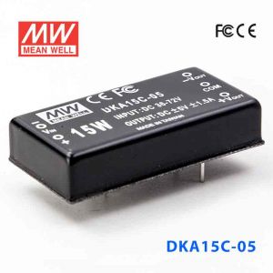 DKA15C-05  15W  36~72V  输入 ±5V  稳压双路输出明纬DC-DC转换模块电源