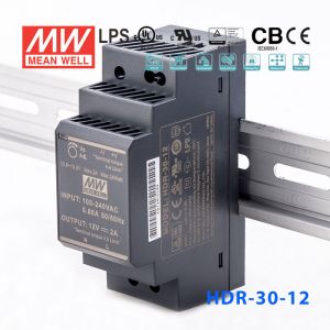 HDR-30-12 24W 12V 2A   单路输出明纬超薄型导轨安装电源
