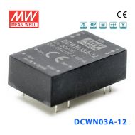 DCWN03A-12 3W 9~18V 转 ±12V  0.125A 非稳压双路输出DC-DC模块电源