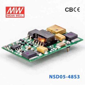 NSD05-48S3  5W  18~72V 输入  3.3V 稳压输出板上安装型明纬DC-DC变换电源
