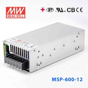 MSP-600-12  600W 12V 53A  单路输出带功率因素校正高可靠医疗型明纬开关电源
