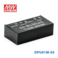 DPU01M-05 1W 12V 转 ±5V 非稳压双路输出明纬DC-DC转换模块电源