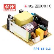 RPS-65-3.3    65W 3.3V  11A 单路输出微漏电低空载损耗医用无外壳明纬开关电源