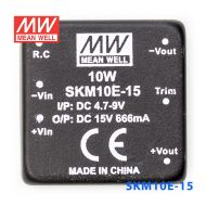 SKM10E-15 10W 4.7~9V 转 15V 666mA 非稳压单路输出DC-DC模块电源