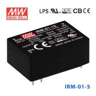 IRM-01-5  1W 5V 200mA   单路输出高能效AC-DC模块型明纬开关电源-插脚型
