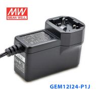GEM12I24-P1J 12W 24V 0.5A输出明纬环保可换插头医疗电源适配器