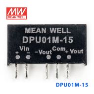 DPU01M-15 1W 12V 转 ±15V  非稳压双路输出明纬DC-DC转换模块电源