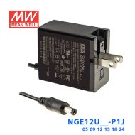 NGE12U12-P1J明纬12W医疗型 12V1A开关电源适配器