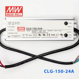 CLG-150-24A  150W  24V 6.3A 恒压+恒流PFC高效铝壳IP65防水LED电源(恒压恒流值可内部电位器调整)