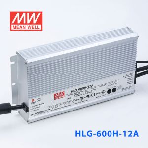 HLG-600H-12A  480W  12V 40A  强耐环境恒压+恒流PFC高效铝壳IP65防水LED电源(恒流值通过内部电位器调整)