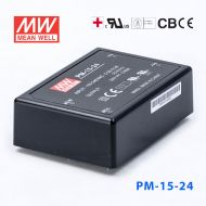 PM-15-24  15W  24V 0.63A  微漏电塑封Class2单路输出板上型医用明纬开关电源