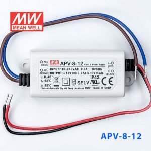 APV-8-12   8W    12V   0.67A 明纬牌恒压输出防水塑壳LED照明电源 