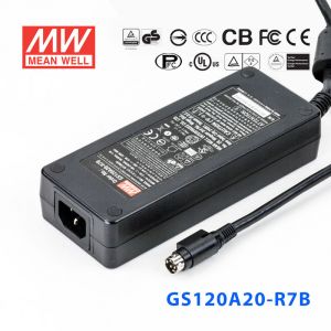 GS120A20-R7B 120W 20V6A 输出绿色能源明纬电源适配器(三线插口)