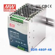 SDR-480P-48 480W 48V10A 高效率PFC可并联单路输出DIN导轨安装明纬开关电源