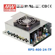 RPS-400-24-TF 400W 24V 16.7A  单路输出PFC微漏电流低空载损耗顶置风扇机壳型医用明纬开关电源