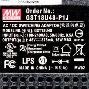 GST18U48-P1J 18W 48V0.375A高效能低空载损耗绿色节能美规适配器