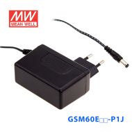 GSM60E15-P1J明纬60W80~264V输入15V4A输出超薄壁挂式医疗适配器