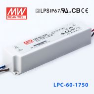 LPC-60-1750 60W 1750mA恒流输出明纬牌IP67防水塑壳LED电源