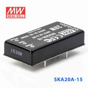 SKA20A-15  20W  9~18V  输入 15V  1.33A 稳压单路输出明纬DC-DC转换模块电源