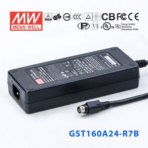 GST160A24-R7B 160W 24V6.67A高效能低空载损耗绿色节能桌上型适配器