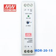MDR-20-15 20W 15V1.34A 单输出低空载损耗DIN导轨型明纬电源