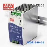 WDR-240-24 240W 24V10A 高输入电压高效率高PFC单路输出DIN导轨电源