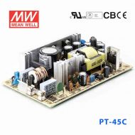 PT-45C  45W +5V 5A +15V 2.3A -15V 0.5A  三路输出无外壳PCB板明纬开关电源
