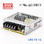 LRS-75-12 72W 12V6A单路输出超薄型低空载损耗明纬开关电源