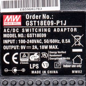 GST18E09-P1J 18W 9V2A高效能低空载损耗绿色节能欧规适配器