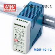 MDR-40-12 40W 12V3.33A 单输出低空载损耗DIN导轨型明纬电源