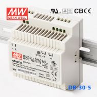 DR-30-5 15W 5V3A 单路输出Class II DIN导轨安装明纬开关电源