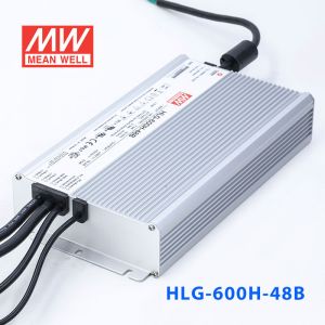 HLG-600H-48B  600W  48V 12.5A  强耐环境恒压+恒流PFC高效铝壳IP67防水LED电源(控制线三合一调光)