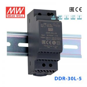 DDR-30L-5台湾明纬30W 18~75V输入 5V6A输出导轨型DC-DC电源