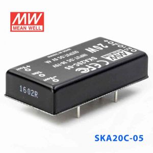 SKA20C-05  20W  36~72V 输入 5V 4A 稳压单路输出明纬DC-DC转换模块电源