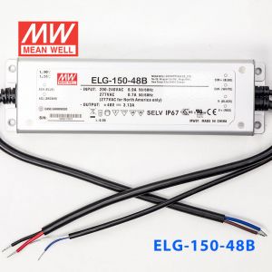 ELG-150-48B  150W  48V 3.13A  B型(0～10V/PWM/电阻调光)/铝壳IP67/100～305Vac输入)明纬PFC防水LED电源