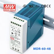 MDR-60-48 60W 48V1.25A 单输出低空载损耗DIN导轨型明纬电源