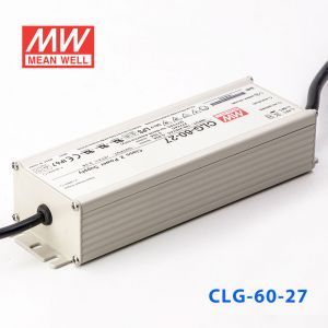CLG-60-27   60W    27V   2.3A 恒压+可改恒流有PFC铝壳明纬IP67防水LED电源