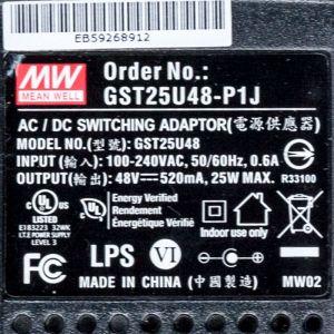 GST25U48-P1J 25W 48V0.52A高效能低空载损耗绿色节能美规适配器