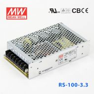 RS-100-3.3 100W 3.3V20A 单路输出明纬电源(G3系列-高性能内置有外壳)